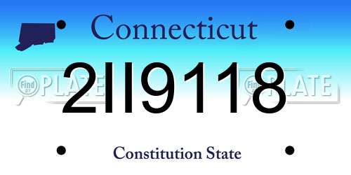 2II9118 Connecticut License Plate