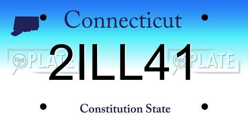 2ILL41 Connecticut License Plate