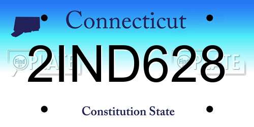 2IND628 Connecticut License Plate