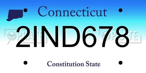 2IND678 Connecticut License Plate