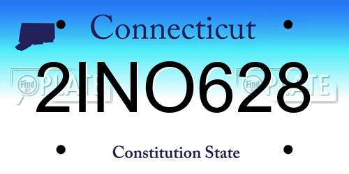 2INO628 Connecticut License Plate