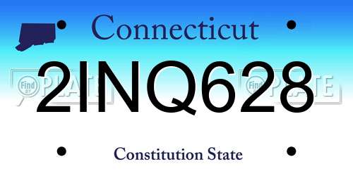 2INQ628 Connecticut License Plate