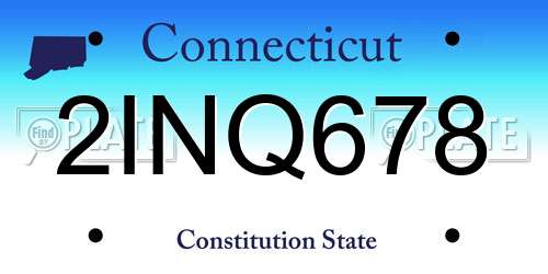 2INQ678 Connecticut License Plate