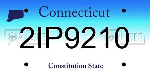 2IP9210 Connecticut License Plate
