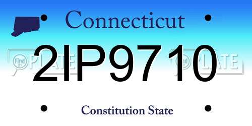 2IP9710 Connecticut License Plate