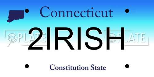 2IRISH Connecticut License Plate