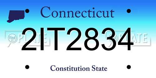 2IT2834 Connecticut License Plate