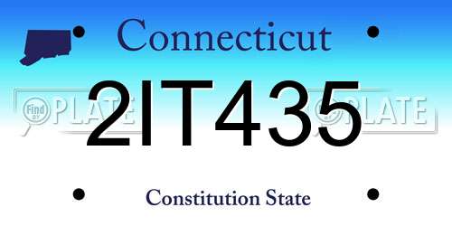 2IT435 Connecticut License Plate