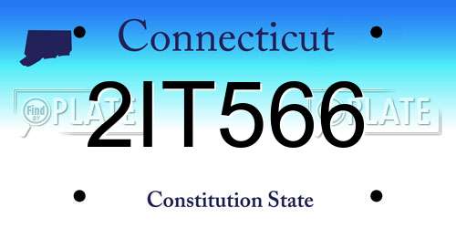 2IT566 Connecticut License Plate
