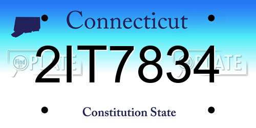 2IT7834 Connecticut License Plate