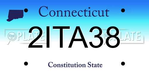2ITA38 Connecticut License Plate