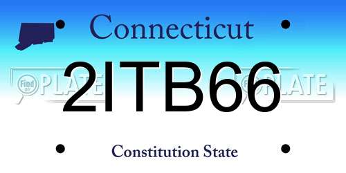 2ITB66 Connecticut License Plate