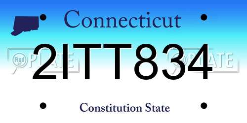 2ITT834 Connecticut License Plate