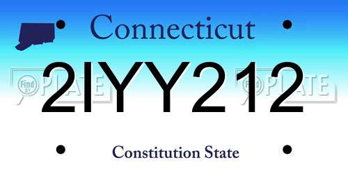 2IYY212 Connecticut License Plate