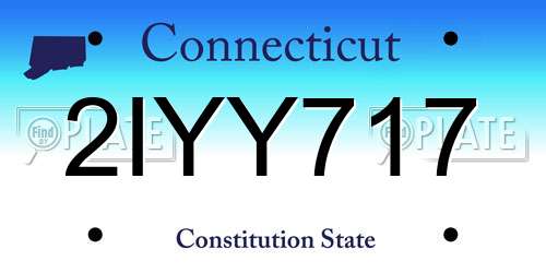 2IYY717 Connecticut License Plate
