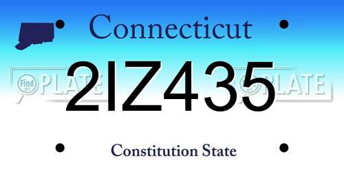 2IZ435 Connecticut License Plate