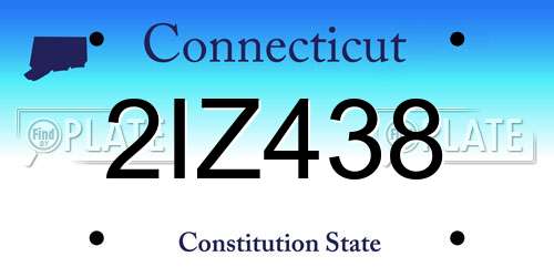 2IZ438 Connecticut License Plate
