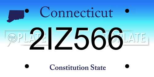 2IZ566 Connecticut License Plate