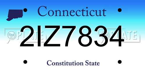 2IZ7834 Connecticut License Plate