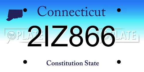 2IZ866 Connecticut License Plate