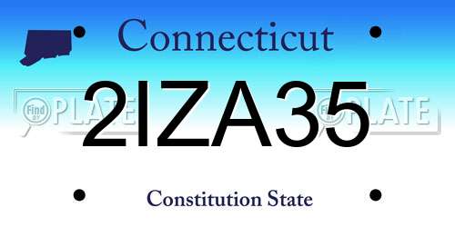 2IZA35 Connecticut License Plate