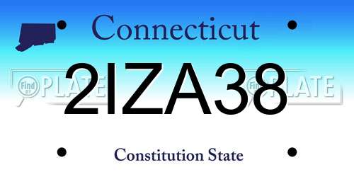 2IZA38 Connecticut License Plate