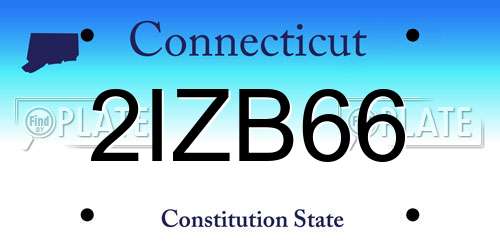 2IZB66 Connecticut License Plate