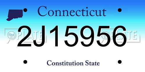 2J15956 Connecticut License Plate
