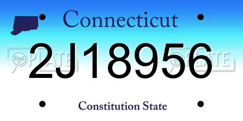 2J18956 Connecticut License Plate