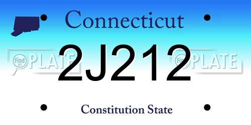 2J212 Connecticut License Plate