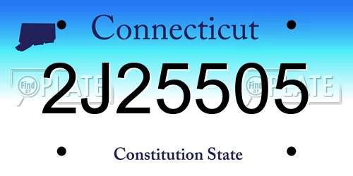2J25505 Connecticut License Plate