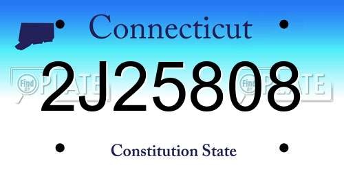 2J25808 Connecticut License Plate