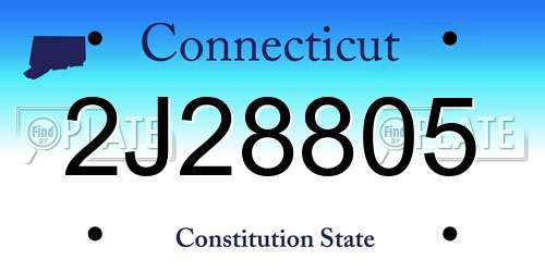 2J28805 Connecticut License Plate