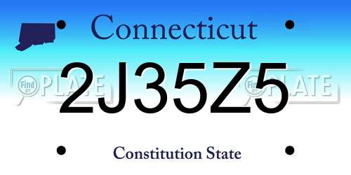 2J35Z5 Connecticut License Plate