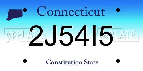 2J54I5 Connecticut License Plate