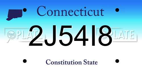 2J54I8 Connecticut License Plate