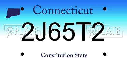 2J65T2 Connecticut License Plate
