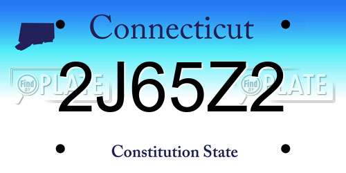 2J65Z2 Connecticut License Plate