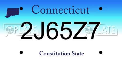 2J65Z7 Connecticut License Plate
