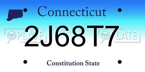 2J68T7 Connecticut License Plate
