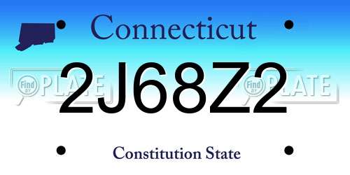 2J68Z2 Connecticut License Plate