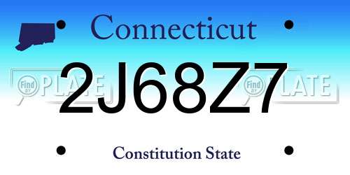 2J68Z7 Connecticut License Plate