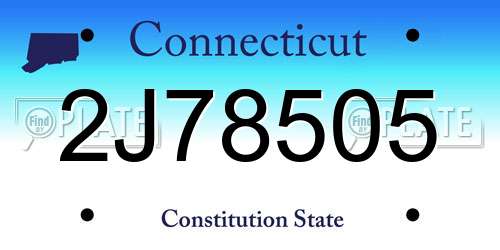 2J78505 Connecticut License Plate