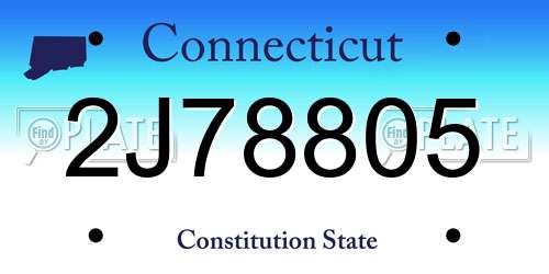 2J78805 Connecticut License Plate