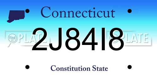 2J84I8 Connecticut License Plate