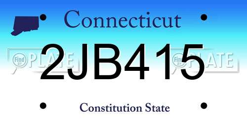 2JB415 Connecticut License Plate