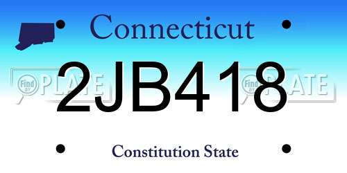 2JB418 Connecticut License Plate