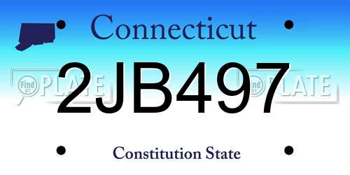 2JB497 Connecticut License Plate