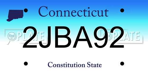 2JBA92 Connecticut License Plate