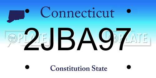 2JBA97 Connecticut License Plate